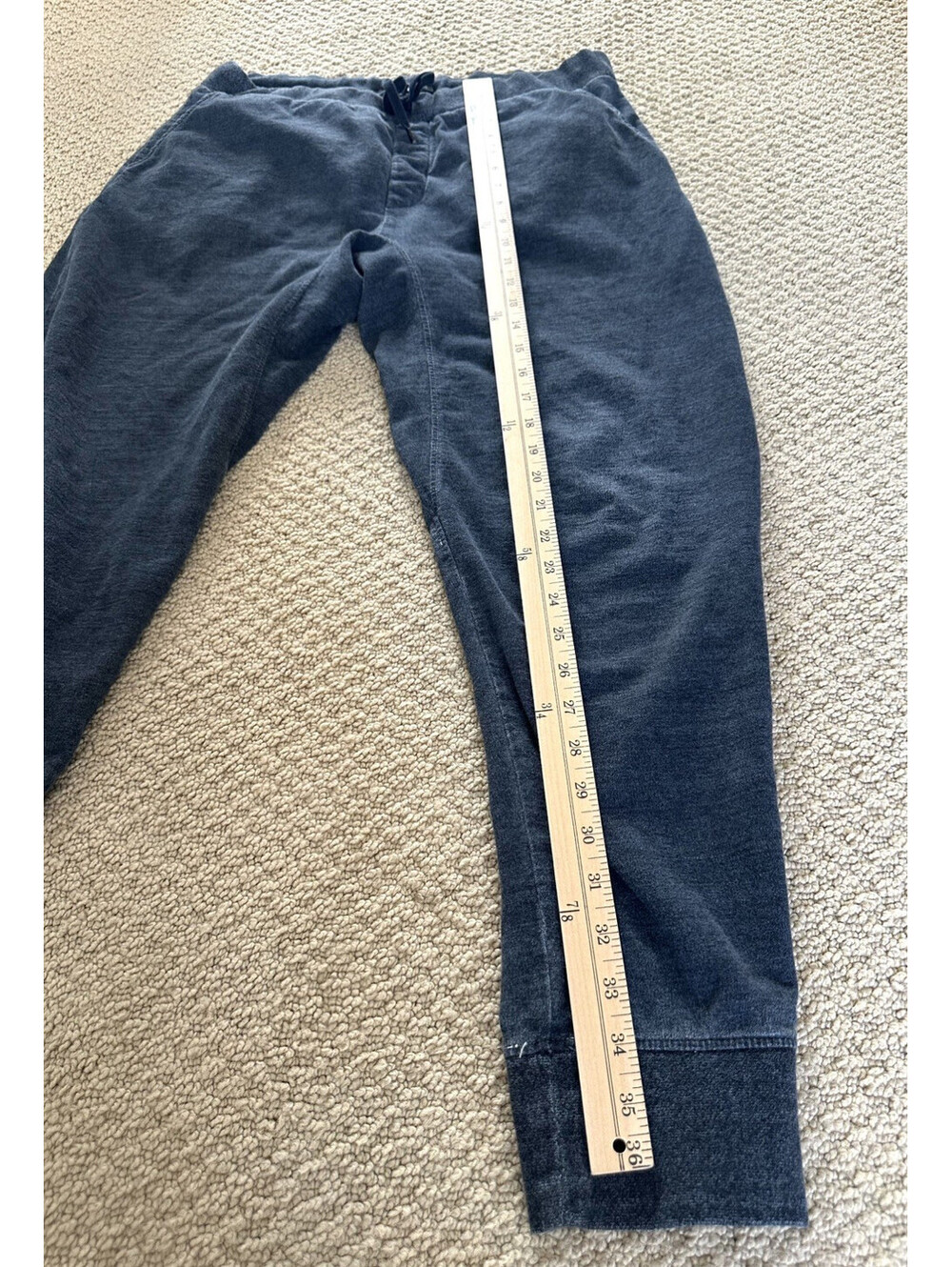 JOHN VARVATOS Pants Mens L French Terry Jogger Sweatpants Drawstring Washed Blue - Picture 8 of 9